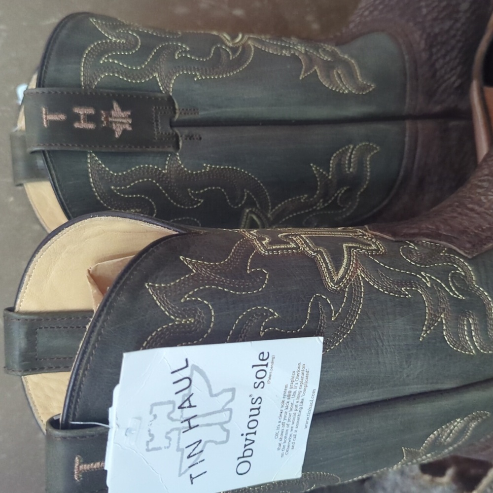 TIN HAUL men's "Take No Bull" square toe cowboy boot sz 8.5D 🔥new in box🔥 - Picture 13 of 16